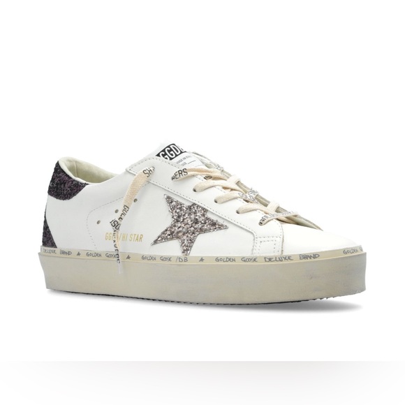 Golden Goose Hi Star Sneaker White purple glitter NIB Auth - Picture 2 of 10